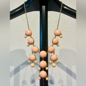 Vintage Peach Beaded Statement Necklace